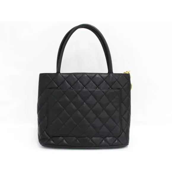 CHANEL Reissue Tote Matelasse Caviar Skin Black with Gold Hardware